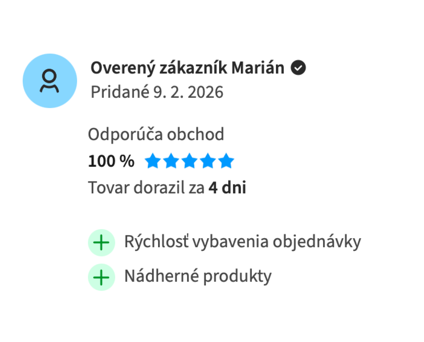 recenzia od zákazníka z Heureka