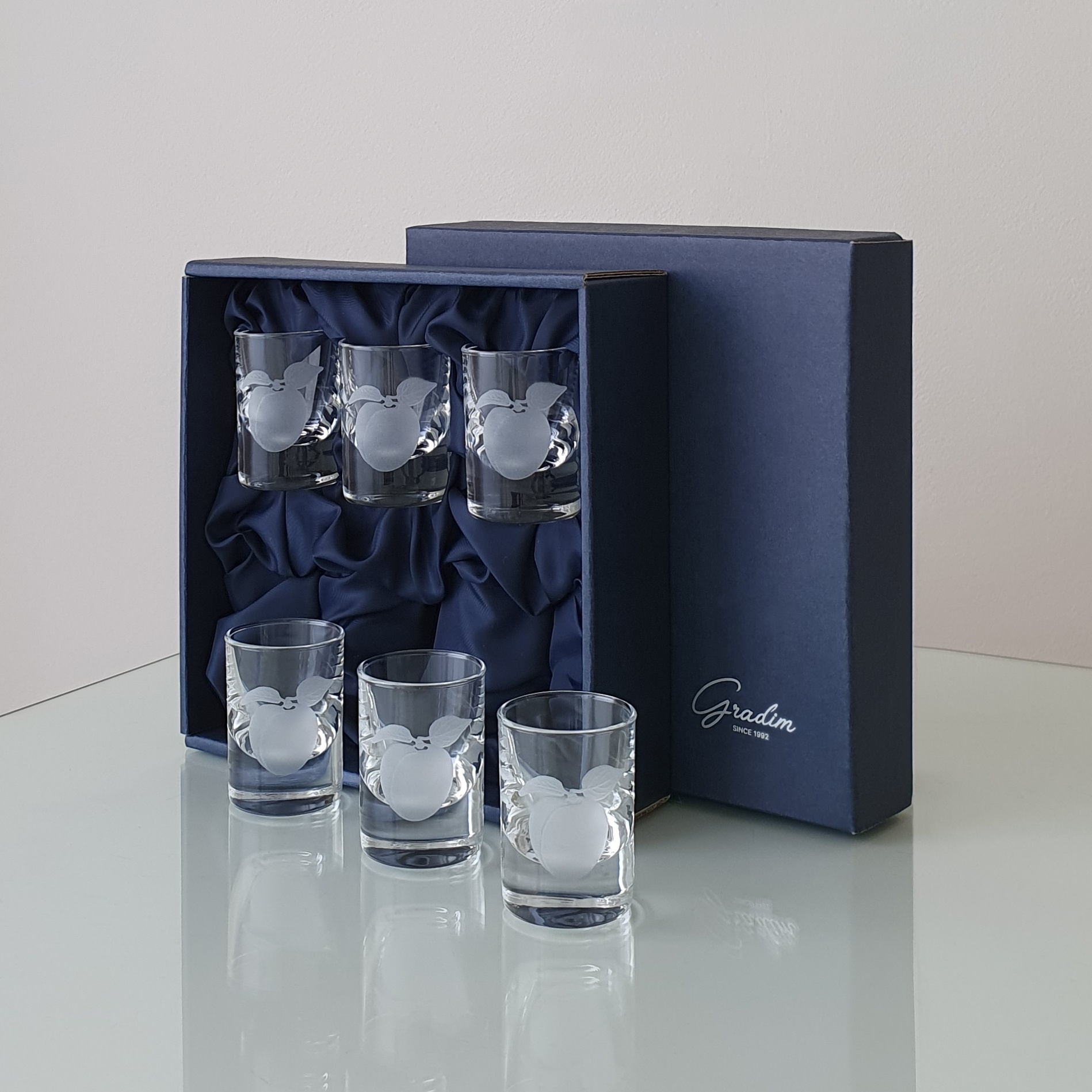 Marhuľa, pohár 30 ml, 6 ks