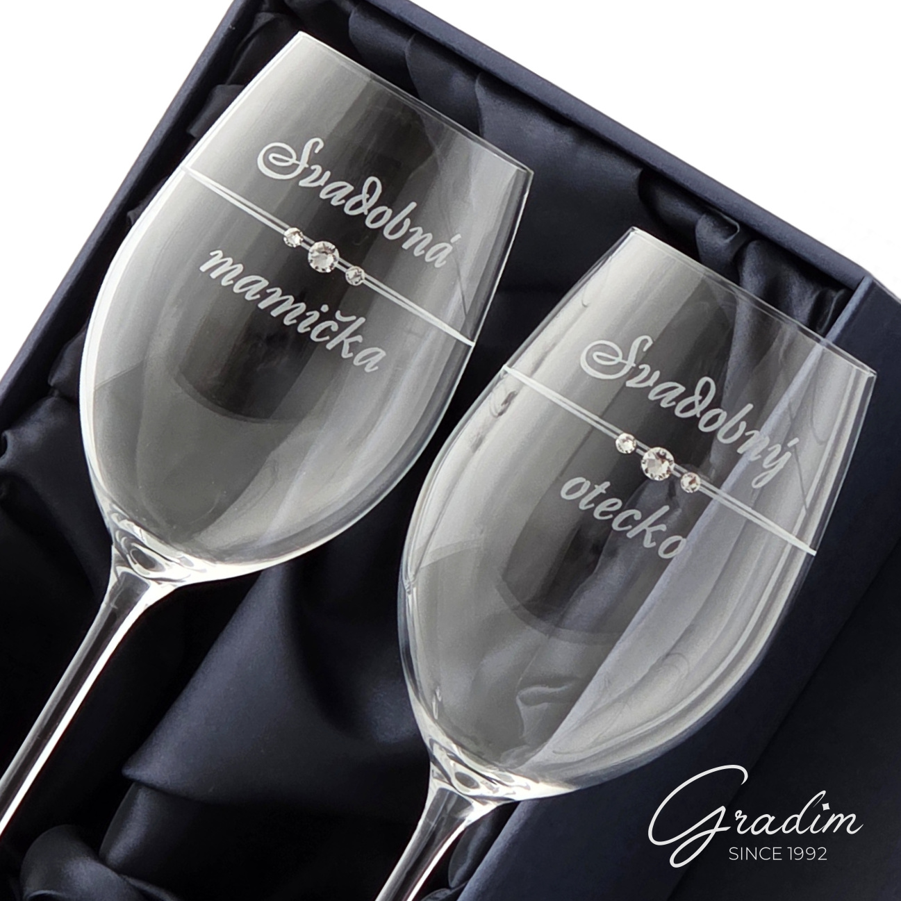 Romance Gradim crystals, Svadobní rodičia, víno 400 ml – Obrázok 2
