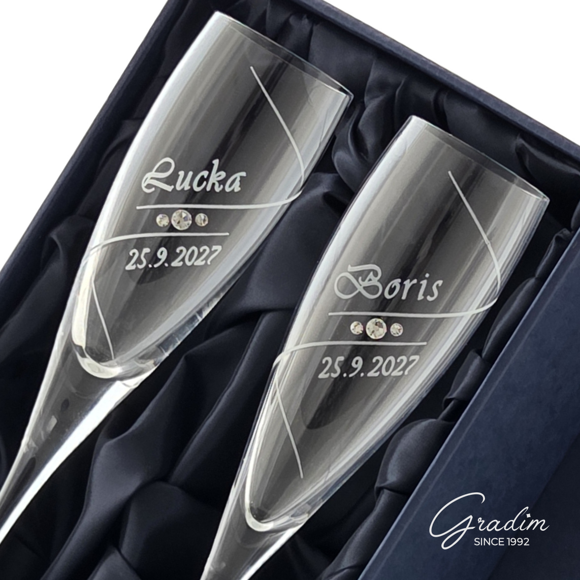 Spiral Gradim crystals, Handmade šamp. flauta 180 ml – Obrázok 3